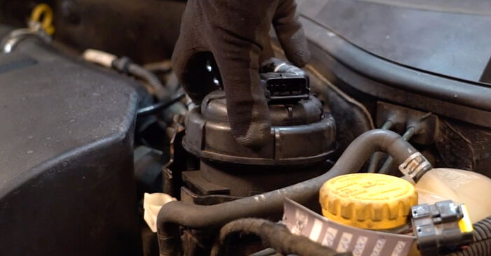 Wie kompliziert ist es, selbst zu reparieren: Kraftstofffilter am Opel Corsa C 1.7 DI (F08, F68) 2011 ersetzen – Laden Sie sich illustrierte Wegleitungen herunter