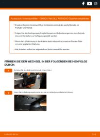 Wie der Ersatz vollführt wird: Innenraumfilter 2.0 TDI 4x4 Skoda Yeti 5l