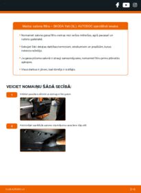Kā veikt nomaiņu: 2.0 TDI 4x4 Skoda Yeti 5l Salona filtrs
