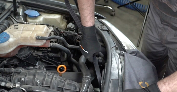 Changing Poly V-Belt on AUDI A4 Convertible (8H7, B6, 8HE, B7) 2.0 TDI 2005 by yourself