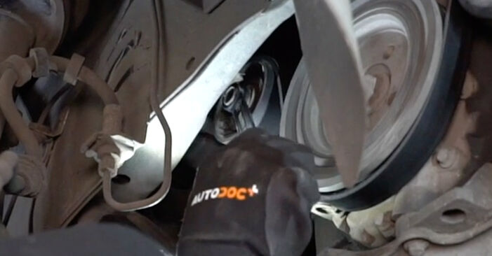 How to change Poly V-Belt on Ford Focus dnw 1999 - free PDF and video manuals