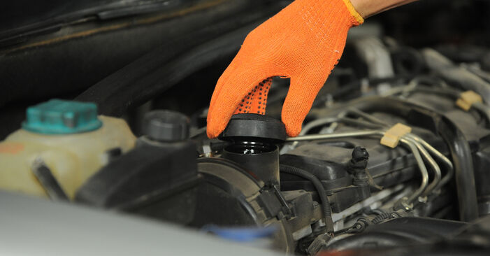 Schrittweise Anleitung zum eigenhändigen Ersatz von VOLVO V40 Hatchback 2012 1.6 T3 GTDi Ölfilter