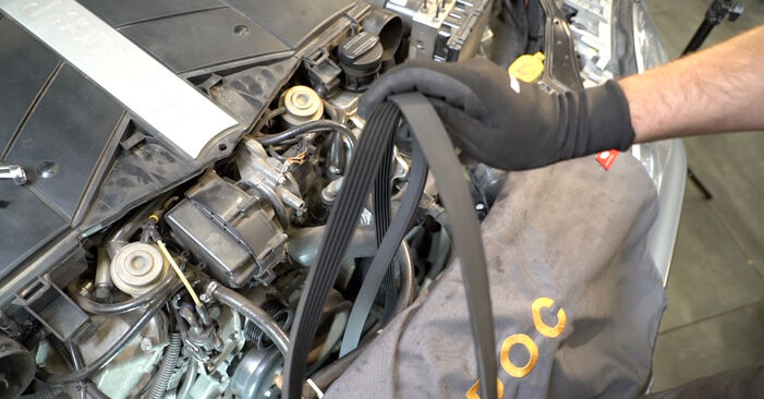 Changing Poly V-Belt on MERCEDES-BENZ S-Class Coupe (C215) CL 55 AMG 5.4 Kompressor (215.374) 2002 by yourself