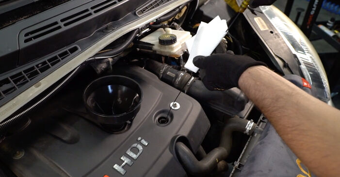 Priporočila korakov za DIY zamenjavo Citroën C4 Mk1 2009 2.0 16V Oljni filter