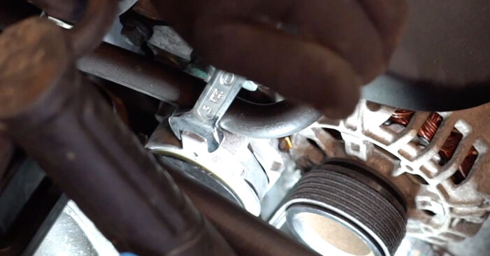 How to replace Poly V-Belt on VW New Beetle Hatchback (9C1, 1C1) 2003: download PDF manuals and video instructions