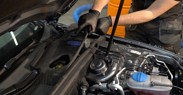 Wie man AUDI A5 Cabrio (8F7) 3.0 TDI quattro 2010 Stoßdämpfer austauscht - Schrittweise Handbücher und Videowegleitungen