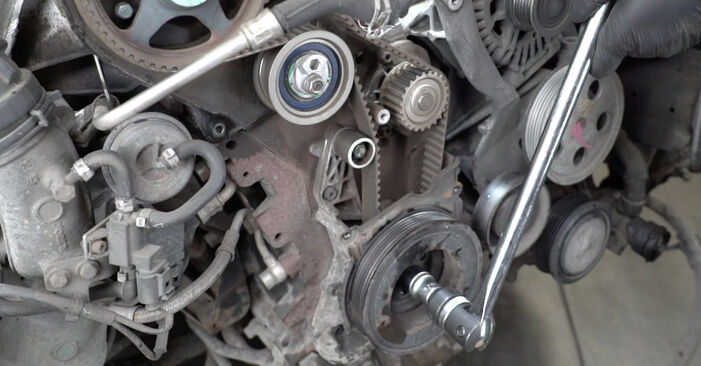 Wie kompliziert ist es, selbst zu reparieren: Wasserpumpe + Zahnriemensatz am Audi A4 B7 Avant 1.8 T 2005 ersetzen – Laden Sie sich illustrierte Wegleitungen herunter