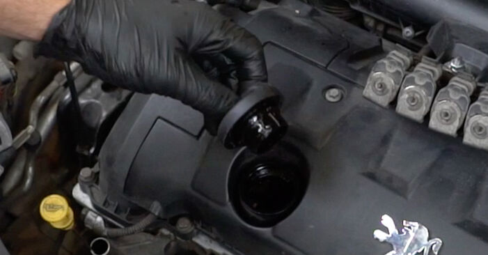 Changing Oil Filter on PEUGEOT 207 Saloon 1.6 16V 2010 by yourself