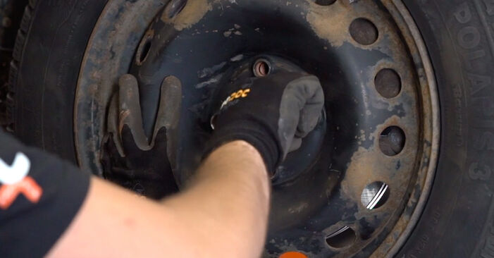 How to remove NISSAN KUBISTAR 1.2 16V 2007 Brake Pads - online easy-to-follow instructions