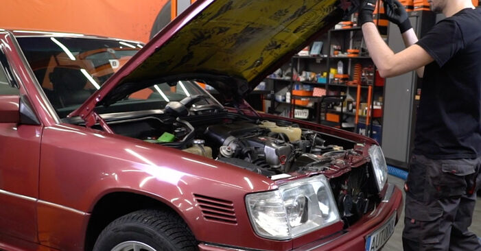 How to change Poly V-Belt on Mercedes E Class W124 1993 - free PDF and video manuals