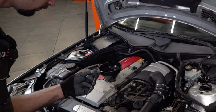 Zamenjajte Oljni filter na Mercedes W463 Cabrio 1999 350 G 3.5 Turbo Diesel (463.300) sami