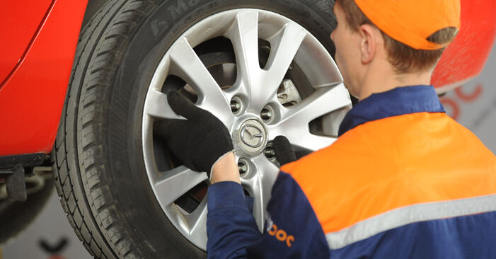 How to remove MAZDA 3 2.2 MZR CD (BL10) 2012 Brake Discs - online easy-to-follow instructions