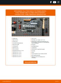 Vervangen: Slijtage Indicator Remblokken 2.4 TDCi RWD FORD TRANSIT MK-7 Platform/Chassis