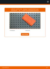 Så byter du Luftfilter på dCi (HH0E, HH1E, HH6E, HH7E, UH0E, UH1E, UH4E, UH6E,... RENAULT MASTER PRO Pritsche/Fahrgestell (HH__, UH__)