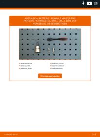 Wie der Austausch bewerkstelligt wird: Batterie dCi 110 (HH0E, HH1E, HH6E, HH7E, UH0E, UH1E, UH4E, UH6E,... RENAULT MASTER PRO Pritsche/Fahrgestell (HH__, UH__)