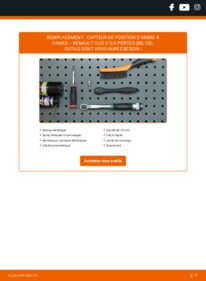 Comment effectuer un remplacement de Capteur, position d'arbre à cames 1.2 (BB0A, BB0F, BB10, BB1K, BB28, BB2D, BB2H, CB0A,... Clio 2