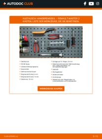 Wie der Wechsel ausgeführt wird: Handbremsseil 2.5 dCi Renault Master 2 Kastenwagen