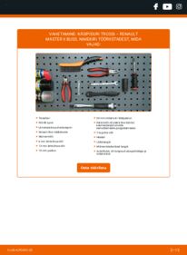 Kuidas välja vahetamist läbi viia: Renault Master II Buss 2.5 dCi Käsijarru Vaijeri