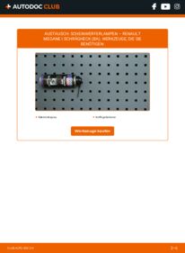 Wie der Ersatz vollführt wird: Abblendlicht-Glühlampe 1.6 16V (BA04, BA0B, BA11, BA1J, BA16, BA19, BA1K, BA1V,... Renault Megane 1