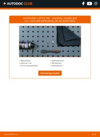 Wie der Wechsel ausgeführt wird: Luftfilter 2.0 CDTI VAUXHALL VIVARO Combi (J7)