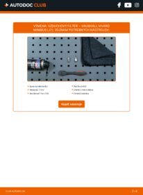 Ako vykonať výmenu: Vzduchový filter na Vivaro Minibus (J7) 2.0 CDTI