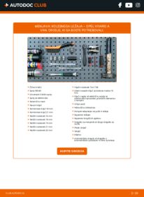 Kako izvesti menjavo: Kolesni lezaj Vivaro A Combi (X83) 2.0 CDTI (F7, J7, A07)