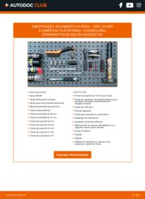 Como realizar a substituição de Rolamento da Roda 2.0 CDTI OPEL VIVARO Platform/Chassis (E7)