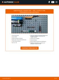 Como realizar a substituição de Sensor de ABS 2.0 CDTI (F7, J7, A07) Opel Vivaro A Combi