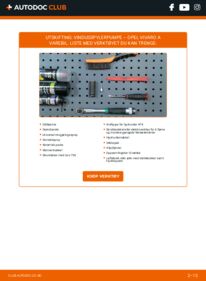 Slik bytter du Spylepumpe 2.0 CDTI (F7, J7, A07) Opel Vivaro A Combi