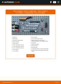 How to carry out replacement: Control Arm 2.0 CDTI OPEL VIVARO Platform/Chassis (E7)