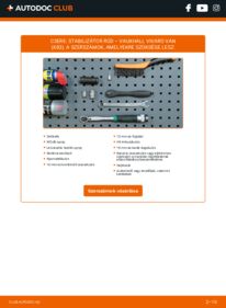 Hogyan végezze a cserét: 2.0 CDTI VAUXHALL VIVARO Box (F7) Összekötőrúd
