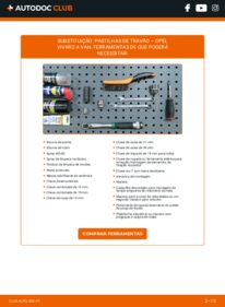 Como realizar a substituição de Pastilhas De Travão 2.0 CDTI (F7, J7, A07) Opel Vivaro A Combi