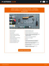 Como realizar a substituição de Pastilhas De Travão 2.0 CDTI VAUXHALL VIVARO Combi (J7)