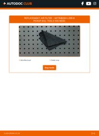 How to carry out replacement: Air Filter 2.5 TD 4WD Mitsubishi L200 K60T
