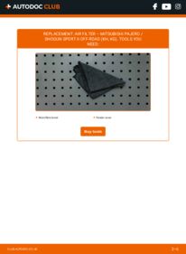 How to carry out replacement: Air Filter 3.2 DI-D 4WD MITSUBISHI PAJERO SPORT II (KH_, KG_)
