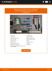 Kako izvesti menjavo: Garnitura zavorne celjusti Astravan Mk3 (F) (T92) 1.7 TD (F70)