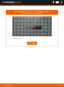 How to carry out replacement: Tail Lights 2.5 DI-D 4WD MITSUBISHI L 200 (KB_T, KA_T)