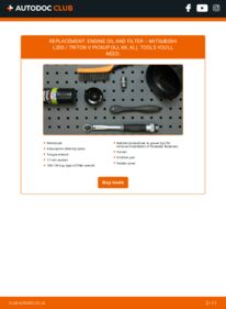 How to carry out replacement: Oil Filter 2.4 DI-D 4WD (KL1T) Mitsubishi L200 KJ