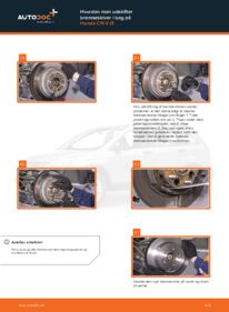 Hvordan man udfører udskiftning af: Bremseskiver på 2.2 i-CTDi 4WD (RE6) Honda CR-V III