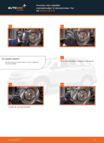 Hvordan man udfører udskiftning af: Bremseklodser på 2.2 i-CTDi 4WD (RE6) Honda CR-V III