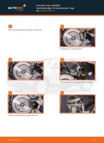 Hvordan man udfører udskiftning af: Bremseklodser på 2.2 i-CTDi 4WD (RE6) Honda CR-V III