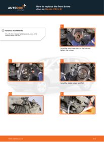 How to carry out replacement: Brake Discs 2.2 i-CTDi 4WD (RE6) Honda CR-V Mk3