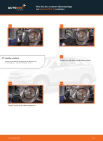 Wie der Wechsel durchführt wird: Bremsbeläge Honda CR-V III 2.2 i-CTDi 4WD (RE6) tauschen