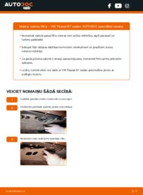 Kā veikt nomaiņu: 2.0 TDI VW Passat B7 Sedan Salona filtrs