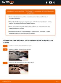 Wie der Austausch bewerkstelligt wird: Innenraumfilter 2.0 TDI VW Passat B7 Limousine