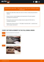 Step by step PDF-tutorial on Pollen Filter VW CADDY IV Box (SAA, SAH) replacement