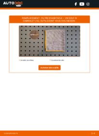 Comment effectuer un remplacement de Filtre d'Habitacle 1.6 Golf 4 Cabrio