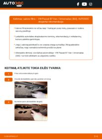 Kaip atlikti keitimą: VW PASSAT Kasten/Kombi (365) 2.0 TSI Oro filtras, keleivio vieta