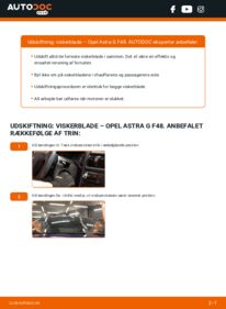 Hvordan man udfører udskiftning af: Viskerblade på 1.6 16V (F08, F48) Opel Astra G CC