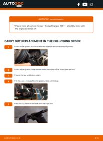 How to carry out replacement: Wiper Blades D 65 1.9 Renault Kangoo kc01